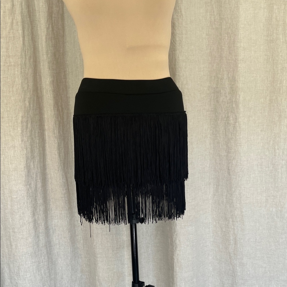 Elegant Black Fringe Skirt